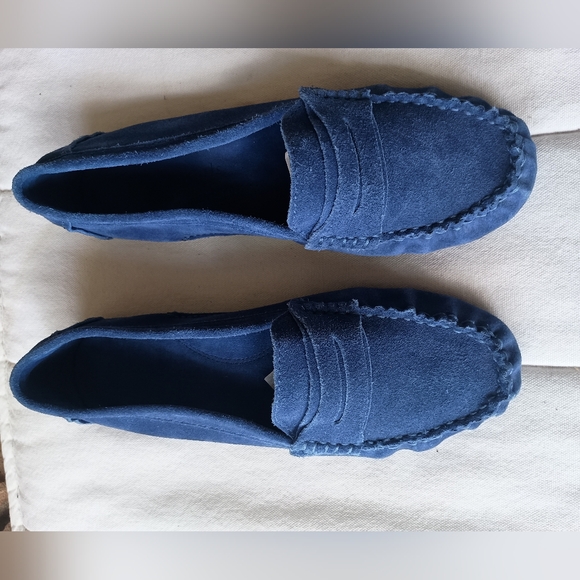 Gentle Soles By Kenneth Cole Blue Suede Leather Loafers_9 - Picture 2 of 8
